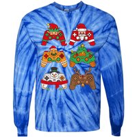 Christmas Santa Deer Gaming Controllers Gift Tie-Dye Long Sleeve Shirt