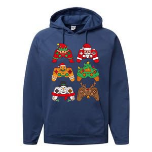 Christmas Santa Deer Gaming Controllers Gift Performance Fleece Hoodie