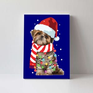 Christmas Santa Dog Shih Tzu Dog Lover Xmas Funny Gift Canvas