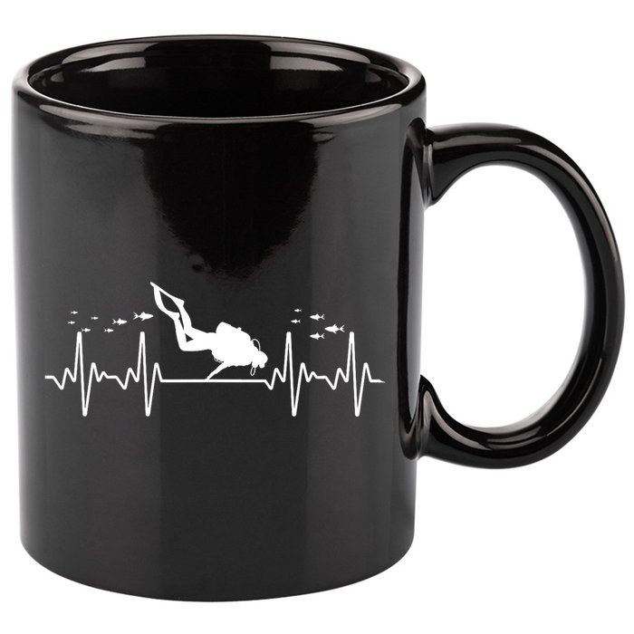 Cool Scuba Diving Art For Men Women Scuba Dive Diver Diving 11oz C Handle Ceramic Mug