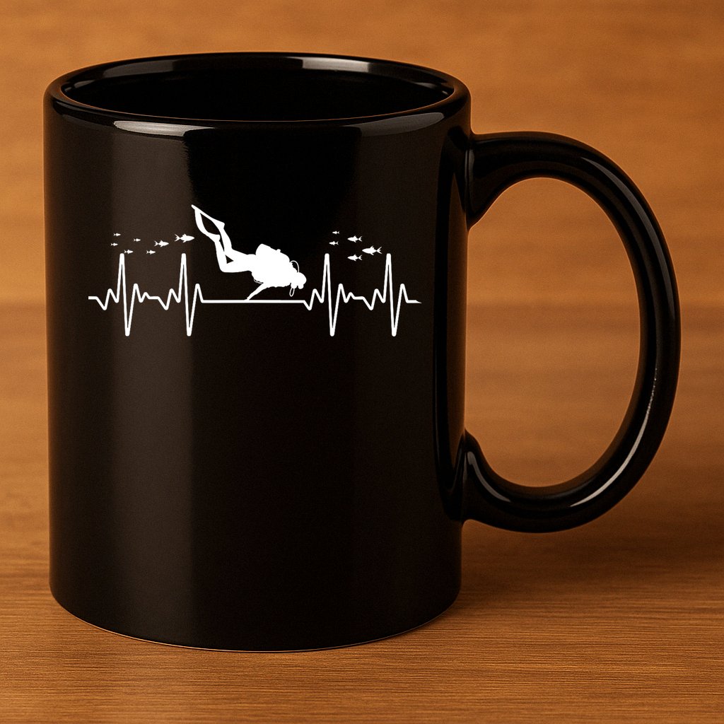Cool Scuba Diving Art For Men Women Scuba Dive Diver Diving 11oz C Handle Ceramic Mug