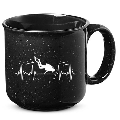 Cool Scuba Diving Art For Men Women Scuba Dive Diver Diving 15oz Campfire Ceramic Mug