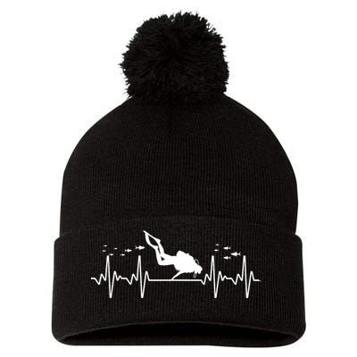 Cool Scuba Diving Art For Men Women Scuba Dive Diver Diving Pom Pom 12in Knit Beanie