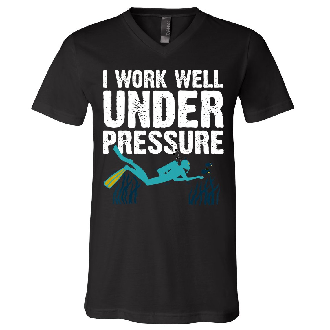 Cool Scuba Diving For Men Women Ocean Scuba Diver Snorkeling V-Neck T-Shirt