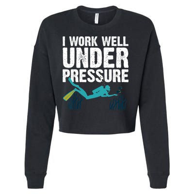 Cool Scuba Diving For Men Women Ocean Scuba Diver Snorkeling Cropped Pullover Crew