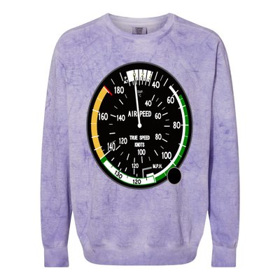 Cockpit Six Dials Flight Simulator Pilot Aircraft Gift Colorblast Crewneck Sweatshirt