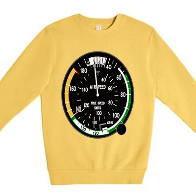 Cockpit Six Dials Flight Simulator Pilot Aircraft Gift Premium Crewneck Sweatshirt