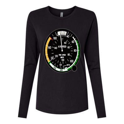 Cockpit Six Dials Flight Simulator Pilot Aircraft Gift Womens Cotton Relaxed Long Sleeve T-Shirt