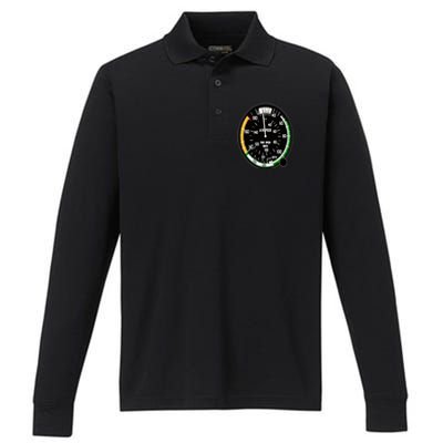 Cockpit Six Dials Flight Simulator Pilot Aircraft Gift Performance Long Sleeve Polo