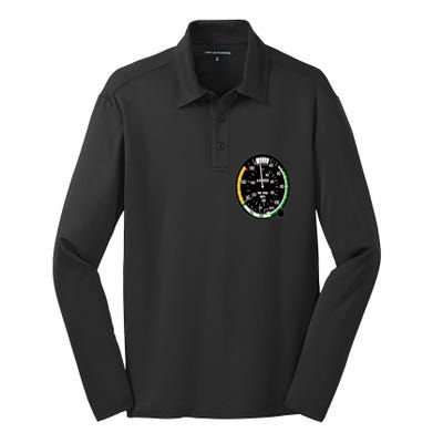 Cockpit Six Dials Flight Simulator Pilot Aircraft Gift Silk Touch Performance Long Sleeve Polo