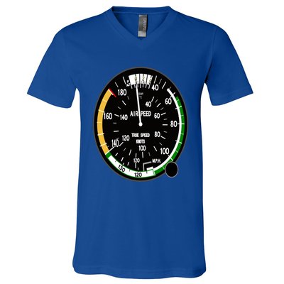 Cockpit Six Dials Flight Simulator Pilot Aircraft Gift V-Neck T-Shirt