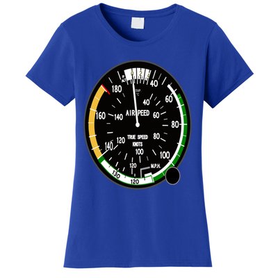 Cockpit Six Dials Flight Simulator Pilot Aircraft Gift Women's T-Shirt