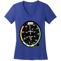 Cockpit Six Dials Flight Simulator Pilot Aircraft Gift Women's V-Neck T-Shirt