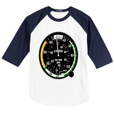 Cockpit Six Dials Flight Simulator Pilot Aircraft Gift Baseball Sleeve Shirt