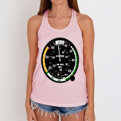 Cockpit Six Dials Flight Simulator Pilot Aircraft Gift Women's Knotted Racerback Tank