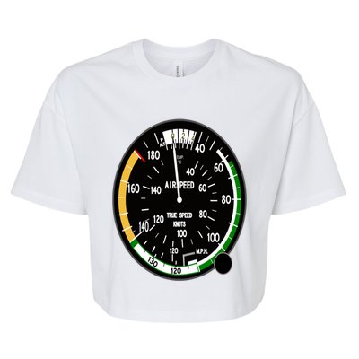 Cockpit Six Dials Flight Simulator Pilot Aircraft Gift Bella+Canvas Jersey Crop Tee