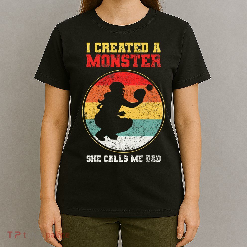 Catcher Softball Dad Fathers Day T-Shirt