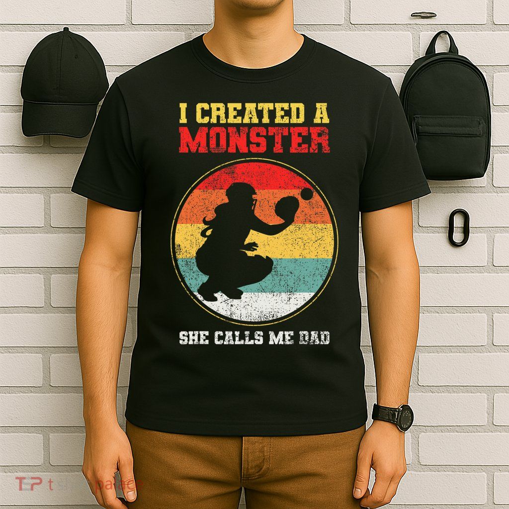 Catcher Softball Dad Fathers Day T-Shirt
