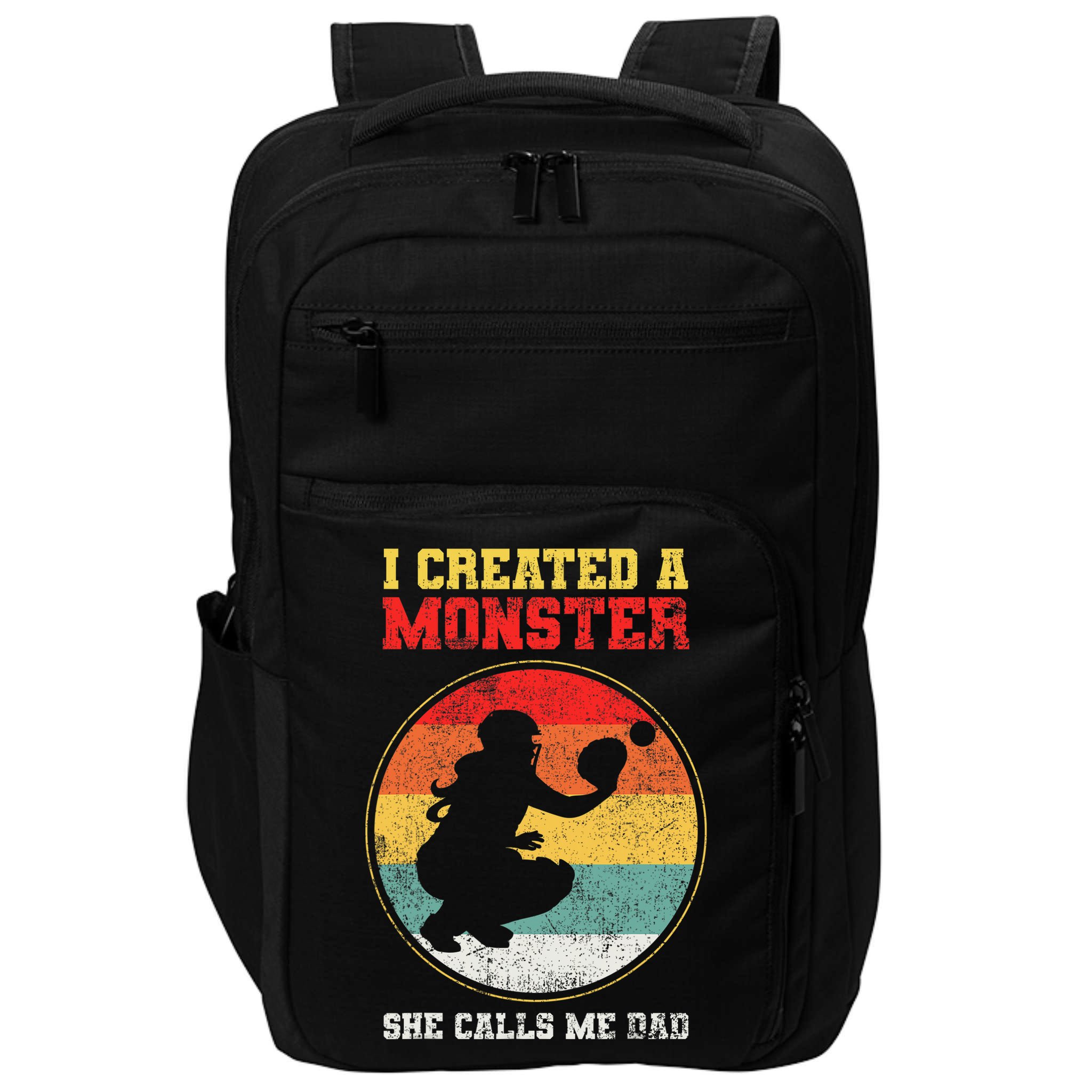 Catcher Softball Dad Fathers Day Impact Tech Backpack
