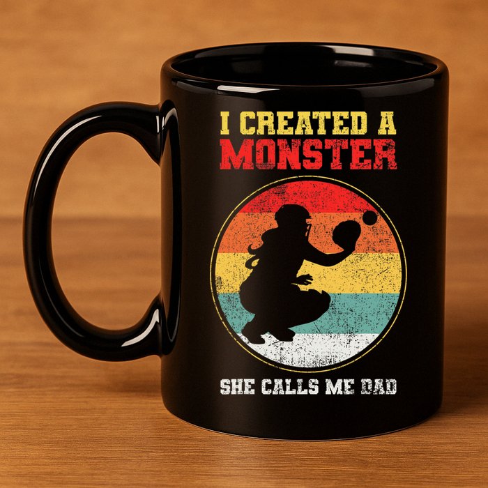 Catcher Softball Dad Fathers Day 11oz C Handle Ceramic Mug