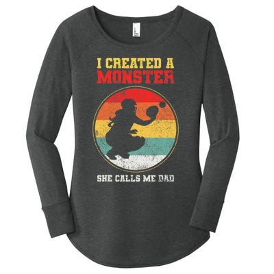 Catcher Softball Dad Fathers Day Women's Perfect Tri Tunic Long Sleeve Shirt