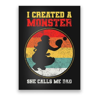 Catcher Softball Dad Fathers Day Poster
