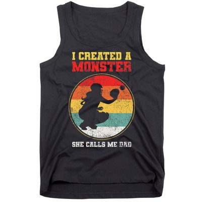 Catcher Softball Dad Fathers Day Tank Top