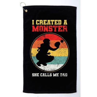 Catcher Softball Dad Fathers Day Golf Towel