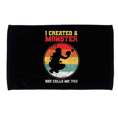 Catcher Softball Dad Fathers Day Microfiber Hand Towel