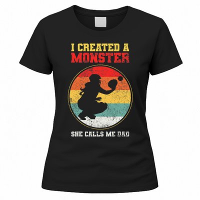 Catcher Softball Dad Fathers Day Women's T-Shirt