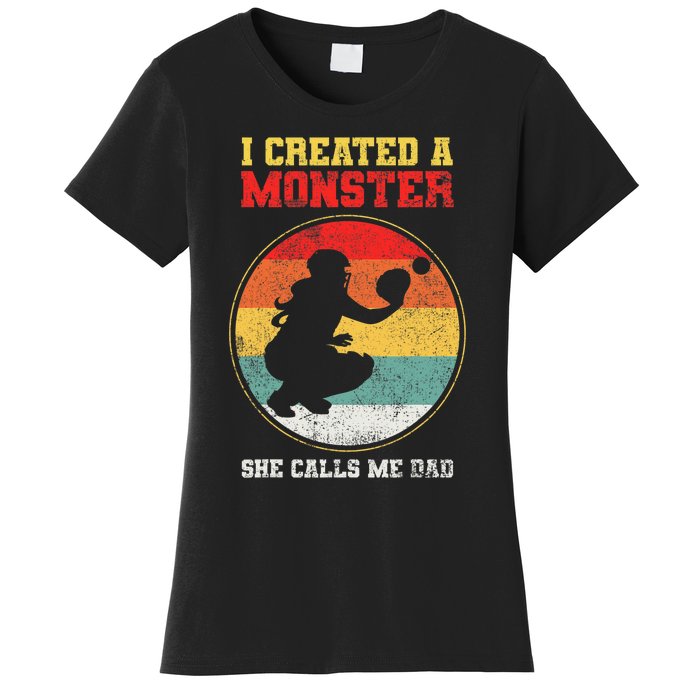 Catcher Softball Dad Fathers Day Women's T-Shirt