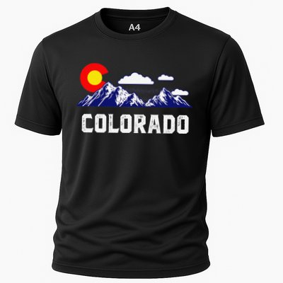Colorado State Denver Map Flag CO Souvenir Mountain Cooling Performance Crew T-Shirt