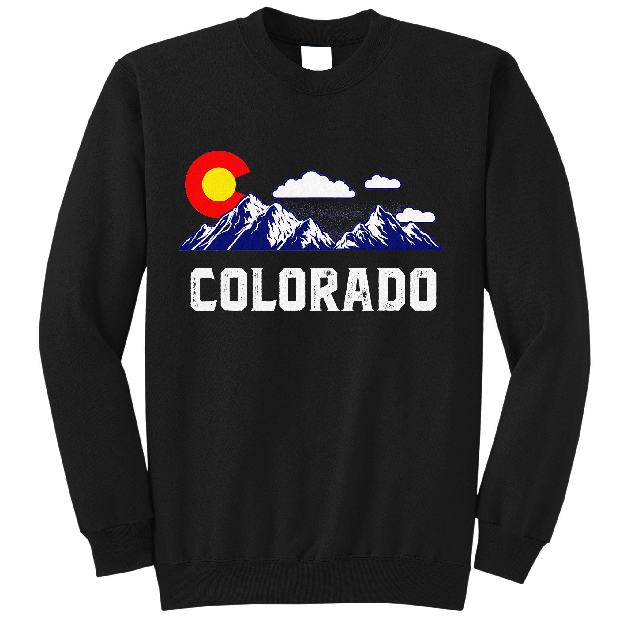 Colorado State Denver Map Flag CO Souvenir Mountain Sweatshirt