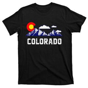 Colorado State Denver Map Flag CO Souvenir Mountain T-Shirt