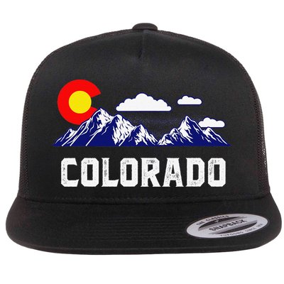 Colorado State Denver Map Flag CO Souvenir Mountain Flat Bill Trucker Hat