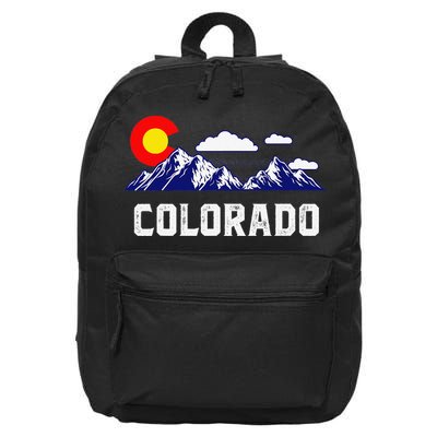 Colorado State Denver Map Flag CO Souvenir Mountain 16 in Basic Backpack