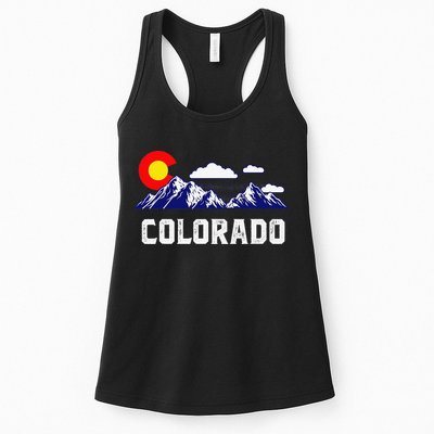 Colorado State Denver Map Flag CO Souvenir Mountain Womens Tank Top
