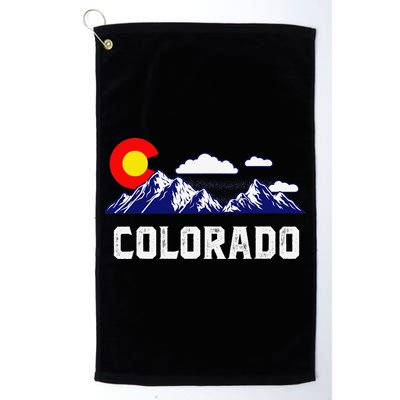 Colorado State Denver Map Flag CO Souvenir Mountain Golf Towel