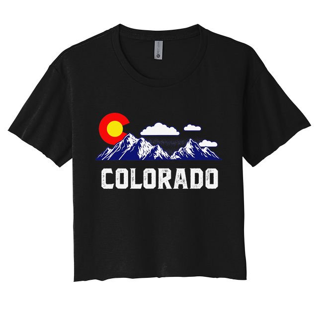 Colorado State Denver Map Flag CO Souvenir Mountain Crop Top