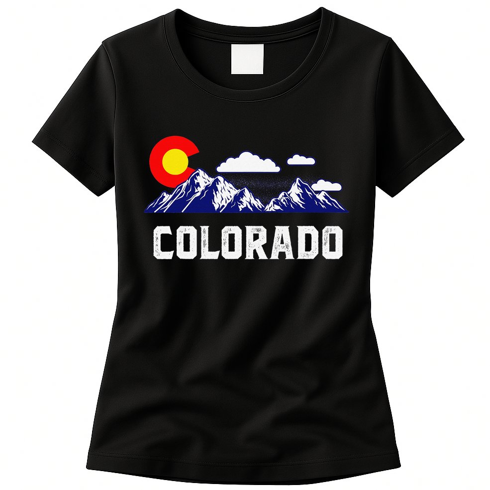 Colorado State Denver Map Flag CO Souvenir Mountain Womens T-Shirt