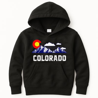 Colorado State Denver Map Flag CO Souvenir Mountain Kids Hoodie