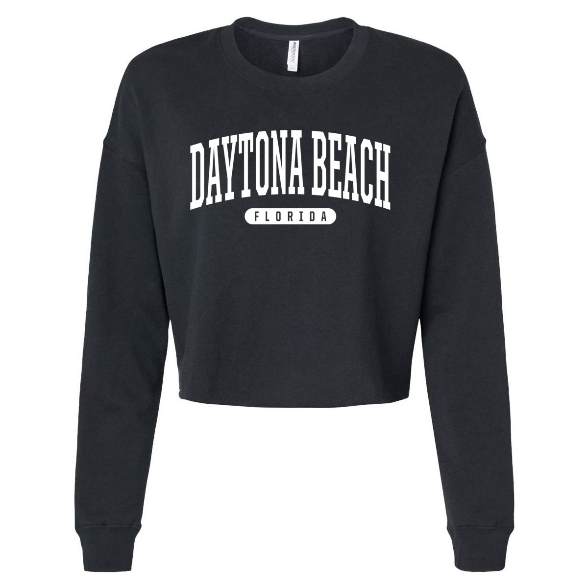 College Style Daytona Beach Florida Souvenir Gift Cropped Pullover Crew