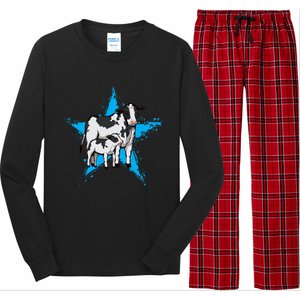 Cow Star Design Cattle Love Lover Cows Gift Long Sleeve Pajama Set