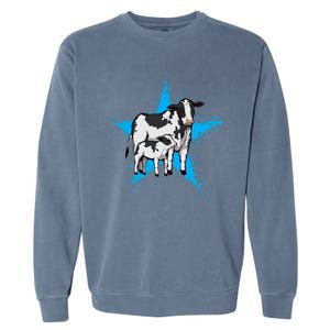 Cow Star Design Cattle Love Lover Cows Gift Garment-Dyed Sweatshirt