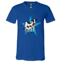 Cow Star Design Cattle Love Lover Cows Gift V-Neck T-Shirt