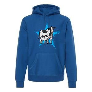 Cow Star Design Cattle Love Lover Cows Gift Premium Hoodie