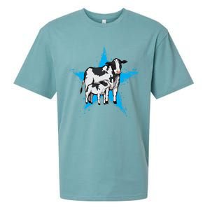 Cow Star Design Cattle Love Lover Cows Gift Sueded Cloud Jersey T-Shirt