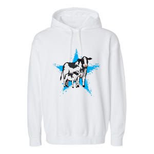 Cow Star Design Cattle Love Lover Cows Gift Garment-Dyed Fleece Hoodie