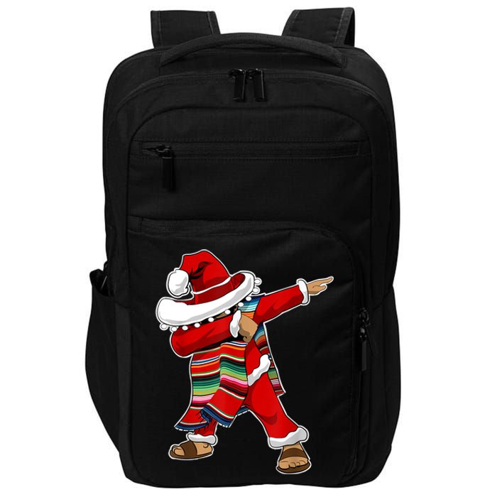 Christmas Sombrero Dabbing Mexican Serape Poncho Santa TShirt Impact Tech Backpack