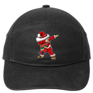 Christmas Sombrero Dabbing Mexican Serape Poncho Santa TShirt 7-Panel Snapback Hat